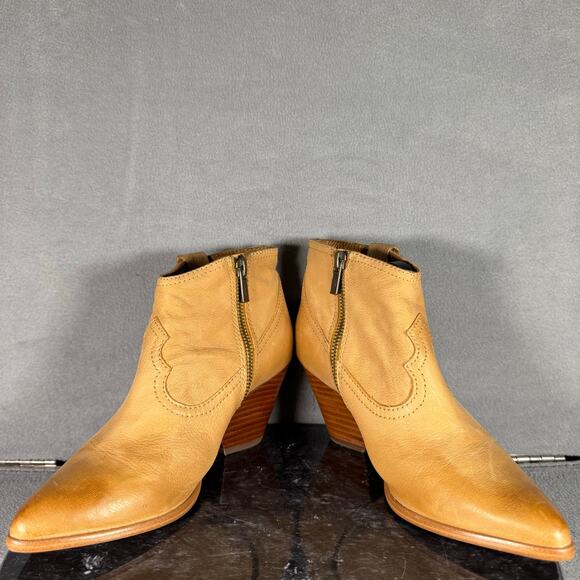 FRYE Reina Leather Western Ankle Booties Zip-Up Block Heel Women’s Size 6M US - Picture 5 of 8
